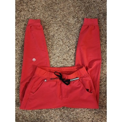 FIGS Zamora Jogger Scrub Pants Pop Red Limited Edition Women's Small EUC