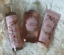 Bath  Body Works PINK CHIFFON BODY WASH, CREAM, MIST VALUED 50.00