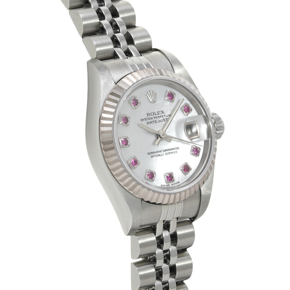ROLEX Datejust 26 79174NGR White shell/Ruby WATCH 724709 image 3