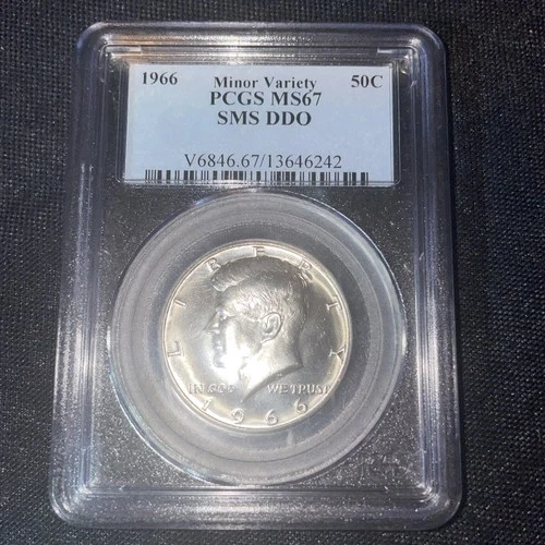 1966 Kennedy Silver Half Dollar Minor Variety PCGS Graded MS67 SMS DDO