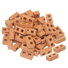 Miniature Bricks Clay Mini Wall Brick for Model Building Red 50PCS Scale 1/12