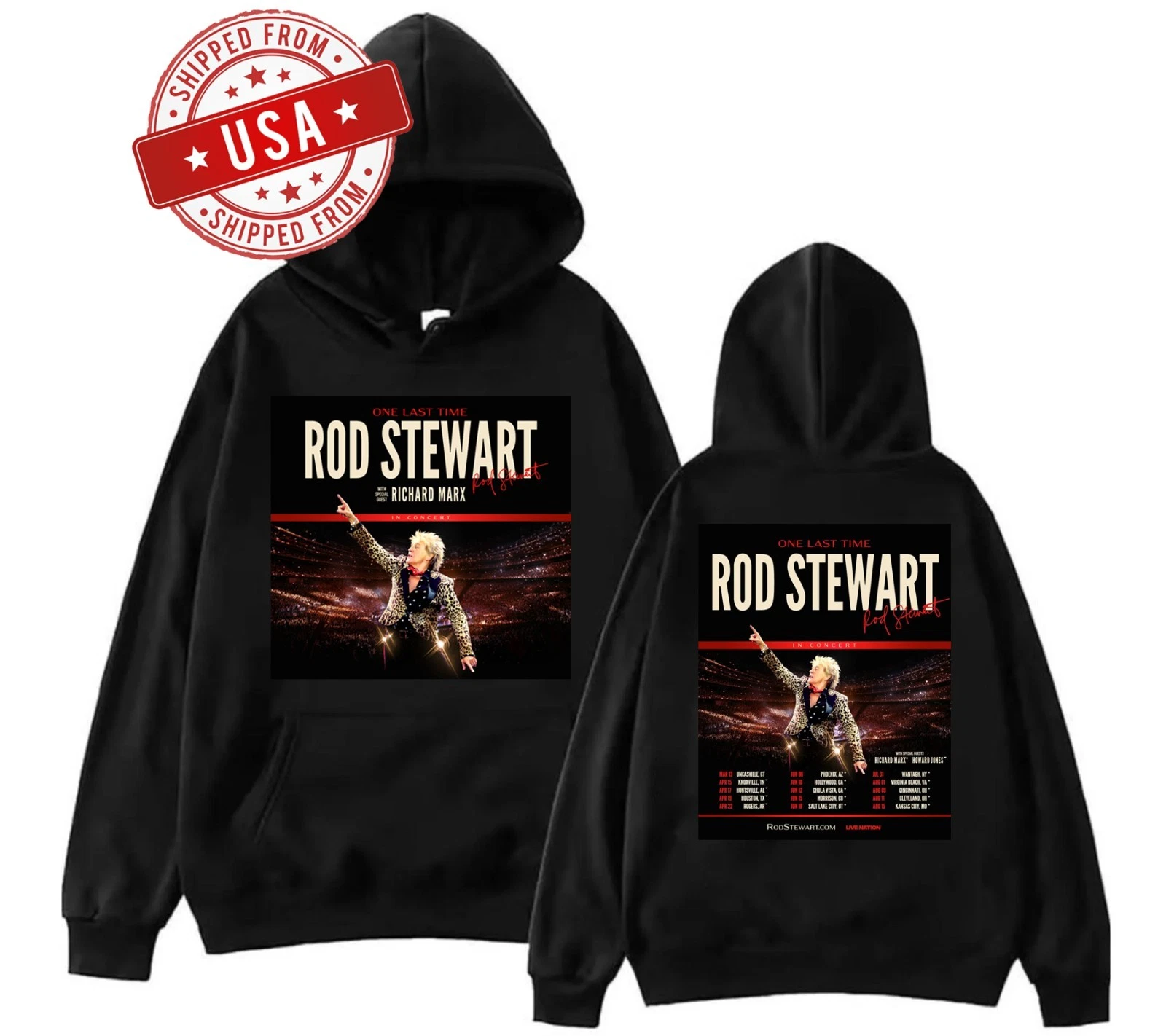 Rod Stewart One Last Time Tour 2026 Hoodie Multicolor