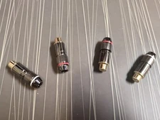 Qty:4- Female RCA Gold Plated Connector Ends Interconnects For Solder Wires DIY