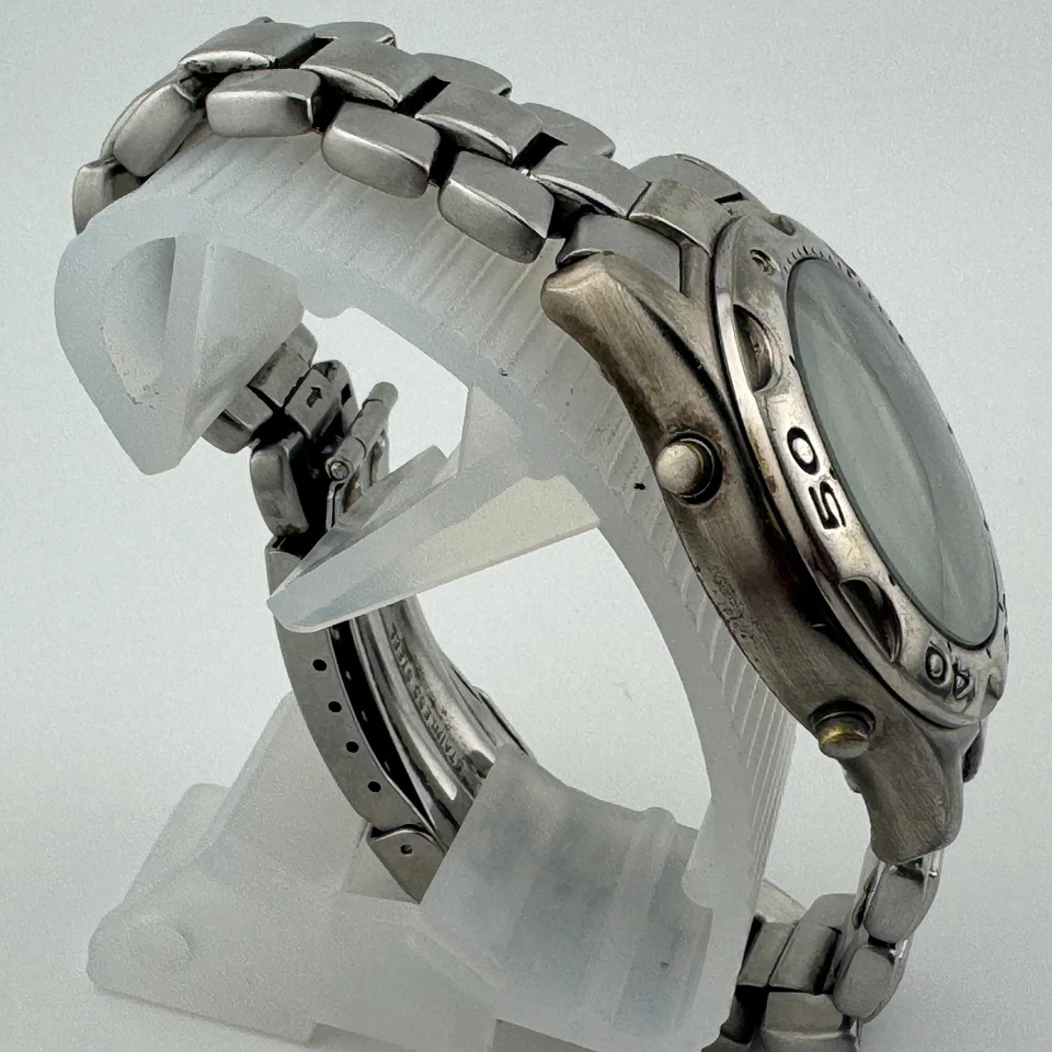 Reloj Digital Analógico Armitron 20/1427 Hombre Plateado Bisel Giratorio Batería Nueva 7.25" Foto 3 de 4