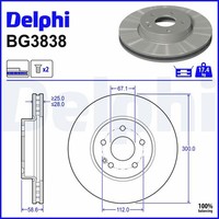 2X Bremsscheibe Delphi BG3838 FüR Mercedes Viano Vito W447 Mixto Klasse W639 Bus