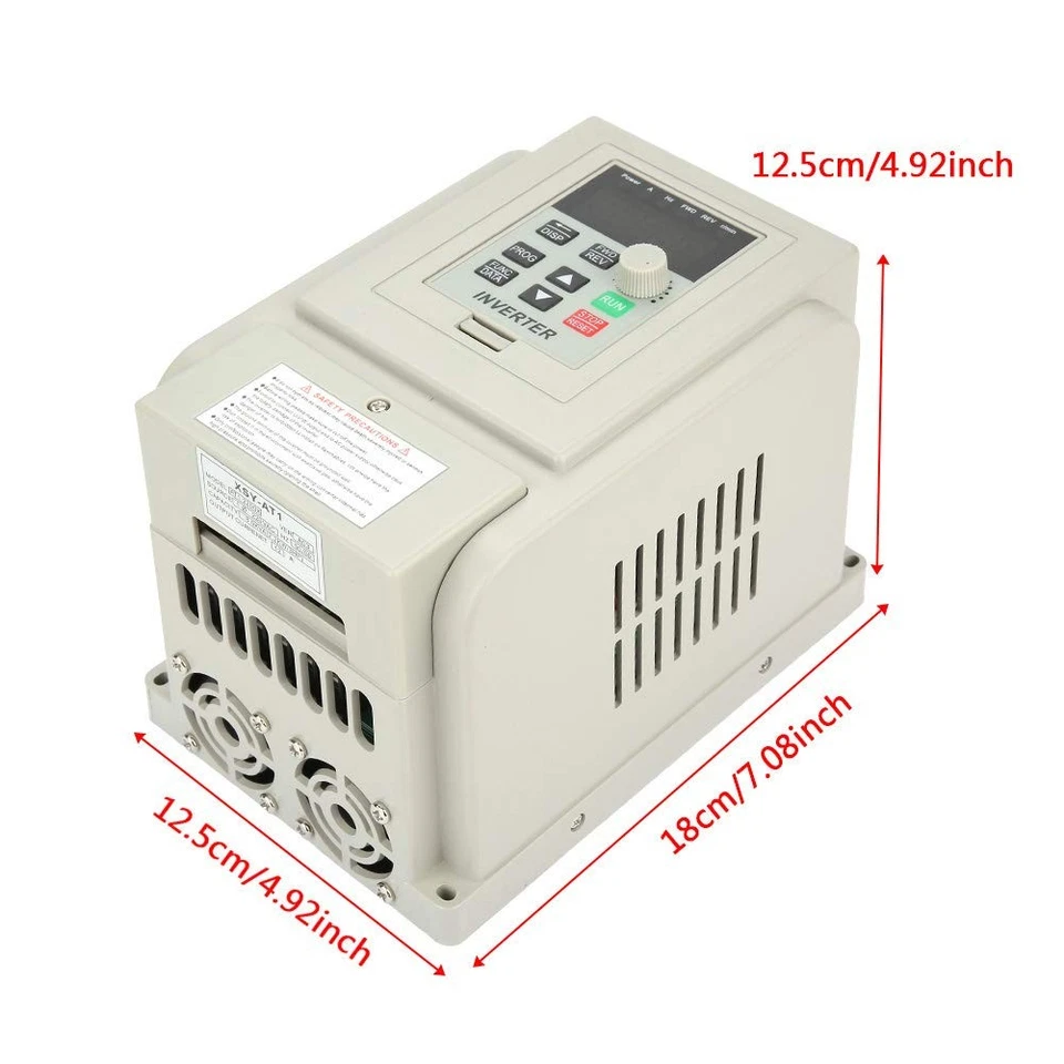 3HP 2.2kW AC 220V Single-phase VFD Drive Inverter Single to 3 Phase Professio... - Image 4 of 4
