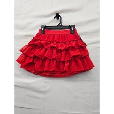 Cat  Jack Girls Ruffled Skirt Red Polyester Blend Hearts Casual Size Small 6/7