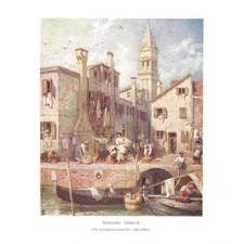 VENICE View at Burano - Antique Print 1906