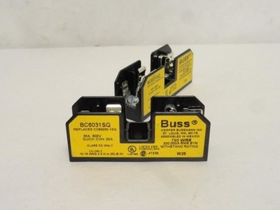 187068 Old-Stock; Bussmann BC6031SQ Lot-2 Panel Mount Fuse Holders; 30A; 600V; 1