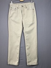Levi's 514 Jeans Dritto Uomo W30 L30 Beige Cotone Denim Casual Fiera (0755)