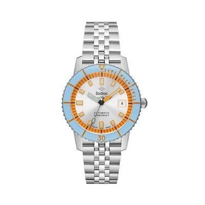 Zodiac Super Sea Wolf 53 Compression Automatic Silver Dial Bracelet Watch ZO9304