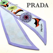 PRADA Skinny Scarf Flower Purple 31.9in