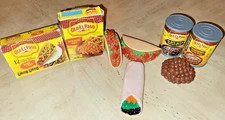 Pretend Play Kitchen Food Set 2 Tacos, Burrito & Beans – Realistic Prop + Boxes