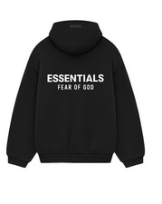 Fear of God Essentials Hoodie Fleece 2024 Black Authentic XXS-2XL 192HO246250F