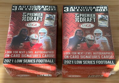 2021 Sage Premier Draft Low Series Football Blaster Box - Sealed New (Lot of 2)