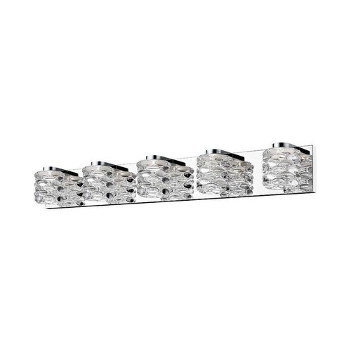 Z-Lite Dawson 36.22 in. 5-Light Chrome Integrated LED Shaded Vanity Light - Picture 2 of 3