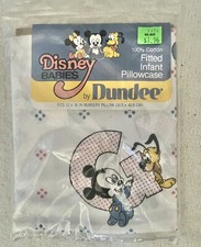NEW Dundee Disney ABC Character Fitted Infant Pillowcase 1984 VTG Mickey Mouse