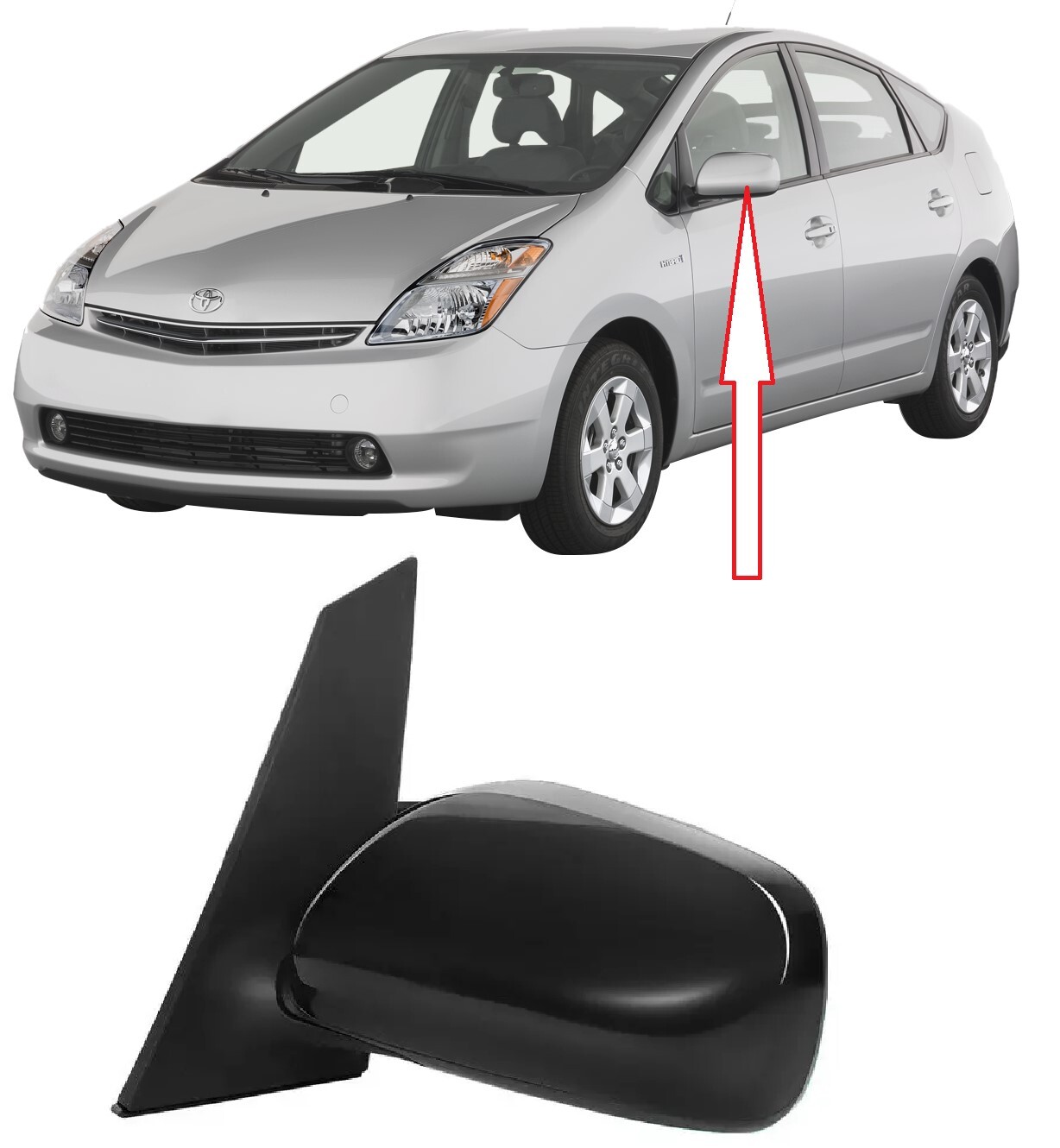 LEFT MIRROR ELECTRIC HEATED LHD only for TOYOTA PRIUS XW20 NHW20 2004-2009