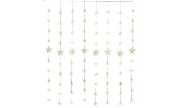 80Er Led-Sternenvorhang - Mit Fernbedienung - Timer-Funktion - Warm-Weiß - FüR D-image