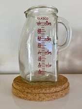 VTG Glasco Potbelly/Baby Bump 1 Qt Measuring Pitcher 1950s
