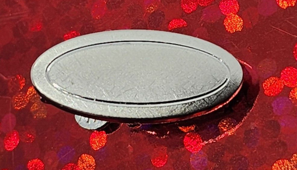 VINTAGE TIE BAR CLIP CLASP STAY Silver Tone Oval Hatch Marks Diminutive