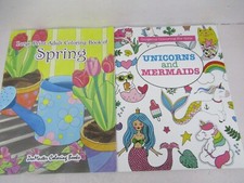 unicorn and mermaid  spring coloring books