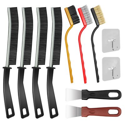 Hard Bristle Crevice Cleaning Brush 11 Pcs Multifunctional Gap Cleaning Brush To