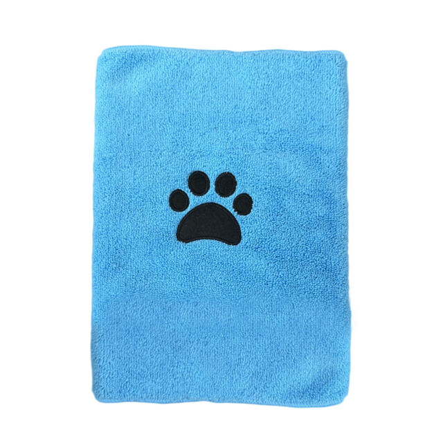Large Microfibre Pet Towel Super Absorbent Embroidery Paw Print Dog Cat QuickDry GU11247