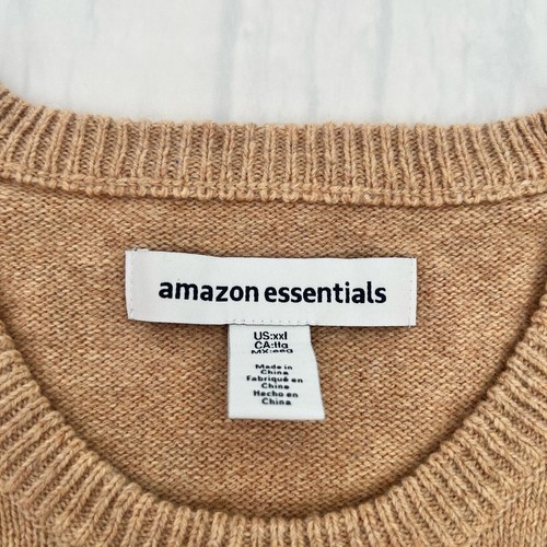 Amazon Essentials Men's Midweight Crewneck Sweater Camel size 2XL - Picture 9 of 12