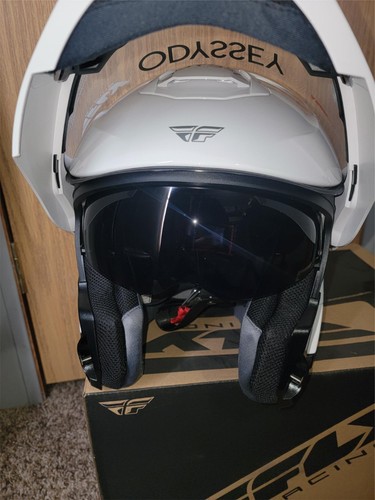 FLY RACING ODYSSEY ADVENTURE HODULAR HELMET WHITE SMALL DOT - Photo 5 sur 10