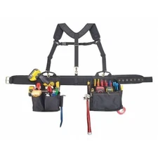 Clc Work Gear 1608 Tool Belt, Tool Rig, Black, Polyester, 28 Pockets