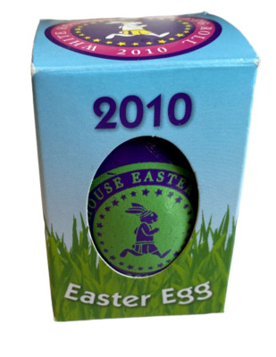 White House Easter Egg Roll 2010 Souvenir Egg In Box Bunny Cartoon POTUS FLOTUS