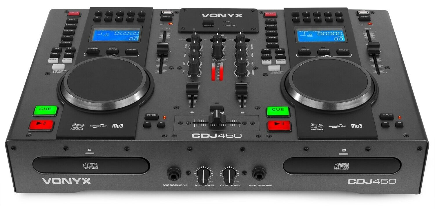 VONYX CDJ450 Doppel MP3 CD Bluetooth USB Workstation Mixer Player DJ Konsole