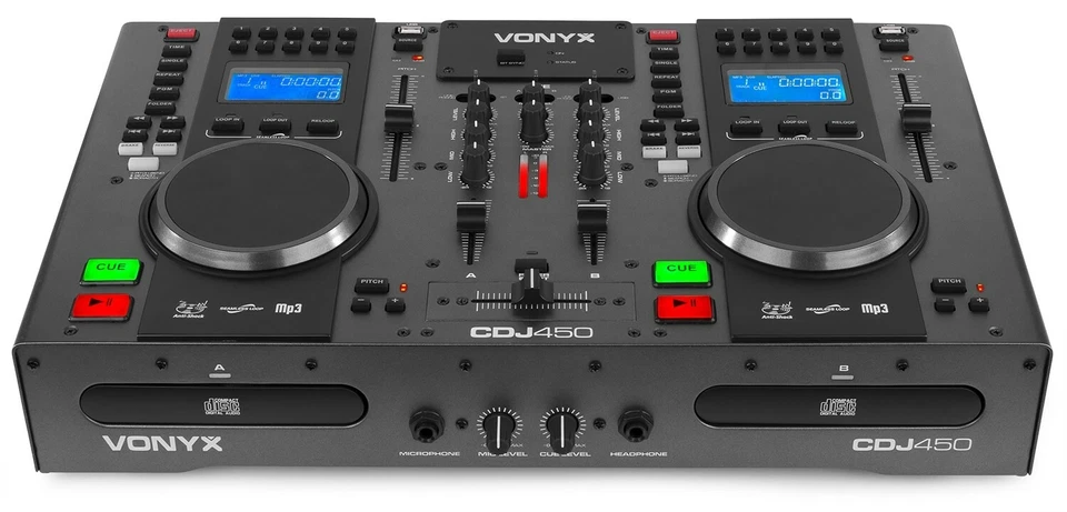 VONYX "CDJ450" Doppel MP3 CD Bluetooth USB Workstation Mixer Player DJ Konsole - Bild 3 von 4