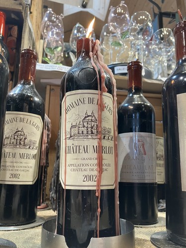 Wine Bottle Shaped Candle. Chateau Merlot 2002 . Ideal For Dinner Parties! - Picture 7 of 9