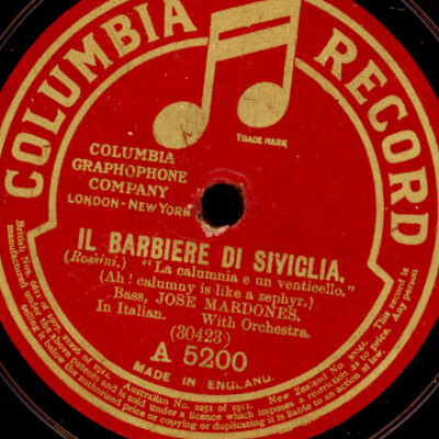 JOSE MARDONES -BASS- ''Il Barbiere di Siviglia'' La calumnia../''Faust'' 78rpm G3055