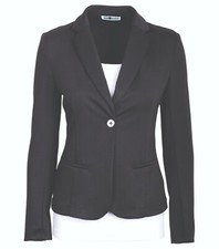 Auline Collection Womens Office Work One Button Closure Long Sleeves Knit Blazer