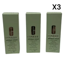 3 pc lot Clinique Smart Custom Repair Serum ALL SKIN TYPES .24 oz Each Travel