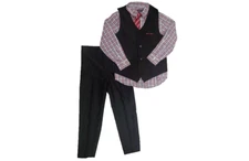 Andy & Evan Boys Formal 4-Piece Suit with Vest, Tie, Shirt & Pants(BLACK,5) NWT