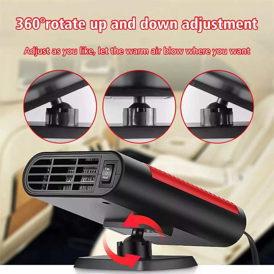 1200W Portable Electric Car Heater 12VDC Heating Fan Defogger Defroster Demister - Image 2 of 4