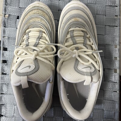 Nike Air Max 97 Triple White Wolf Gray Size 8 Used Pre Owned