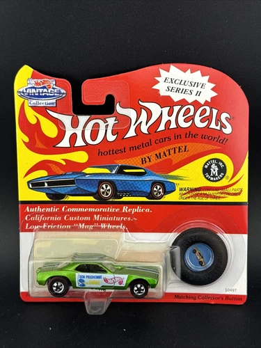 1993 Hot Wheels GREEN SNAKE F/C Vintage Collection Exclusive II BUTTON MANY MORE