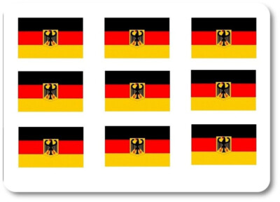 20 Stück Deutschland Flaggen Aufkleber 2x1,5 Cm | PVC-Folie Für Modellbau, Miniatur & Deko