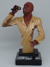 STATUE ET DESIGN BUSTE RESINE MUSICIEN NOIR JAZZ CHANTEUR B 21 cm