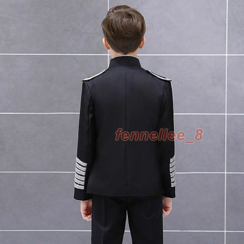 Boys Kids Children Hussar Suit Jacket Dance Show Costume Drummer Blazer Clothing - Picture 4 of 8
