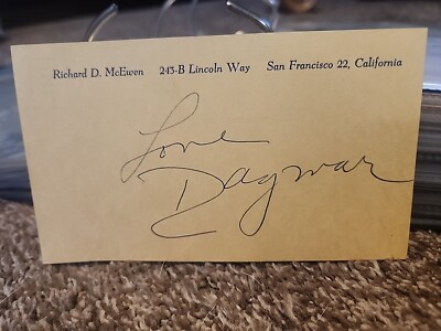 Dagmar  d1975 signed autograph 5x4 Card Actress Silent Film NY