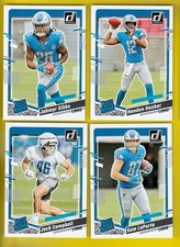 2023 Donruss Lions Rated Rookie Lot Sam LaPorta Jahmy Gibbs Hooker & Campbell