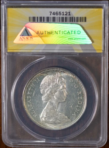 1966 $1 Canoe Dollar MS 64 PL Large Beads New ANACS # 7465121 + Bonus