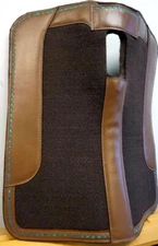 Western Show Barrel Saddle Felt Pad Brown w/Teal Buckstitch accent 24x24/ 27x28"