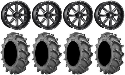 Fuel Maverick Blk 18'' Wheels 33x8 (6ply) BKT 171 Tires Can-Am Commander Maverick